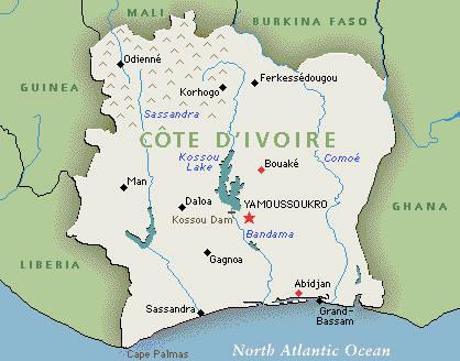 abidjan cote d'ivoire map